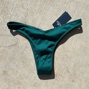 Green ribbed Hollister bikini bottom